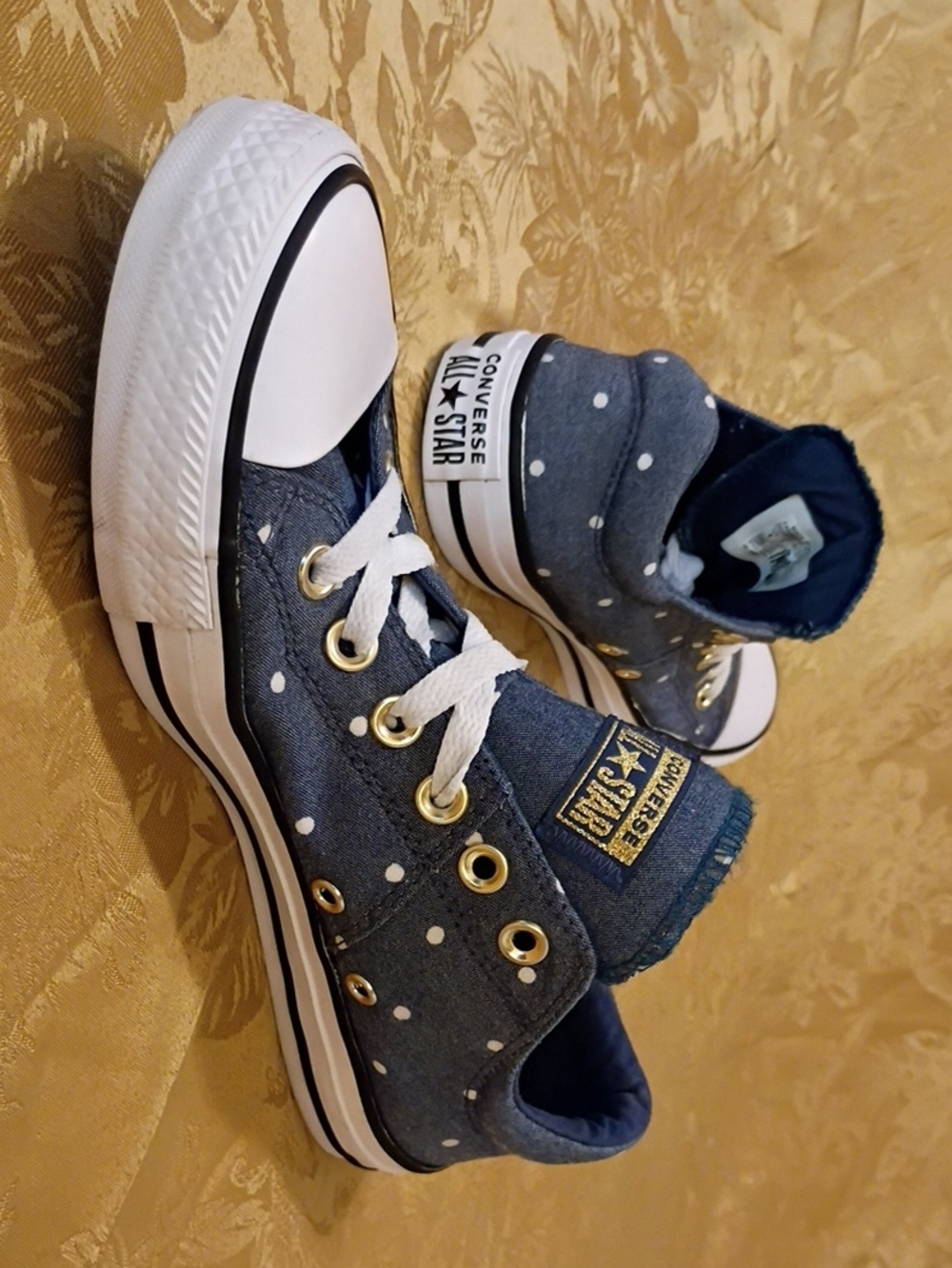 Converse Chuck Taylor All Star Polka Dot - Navy Women's 8.0 Men's 6.0 - Picture 1 of 10